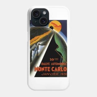 Monte Carlo Automotive Rallye, January 1931 Art Deco Poster Design Phone Case