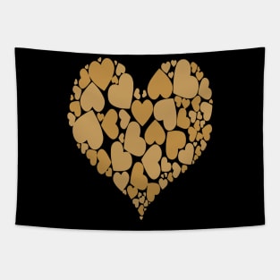 A Heart Of Hearts Romantic Design Pastel Ochre Shades Tapestry