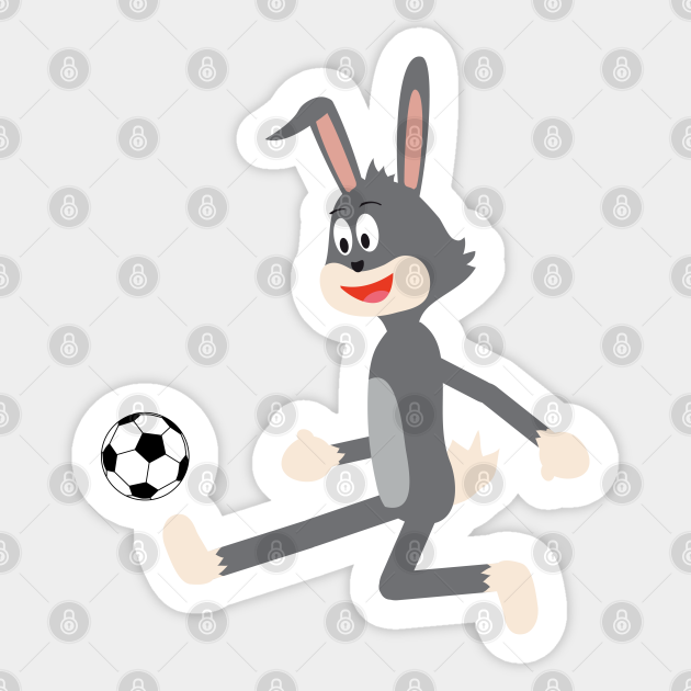 Cartoon Rabbit Soccer Kick Ball - Kick - Sticker | TeePublic Cartoon Rabbit Soccer Kick Ball - Kick - Sticker | TeePublic