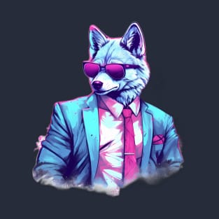 businessman wolf oldschool design T-Shirt