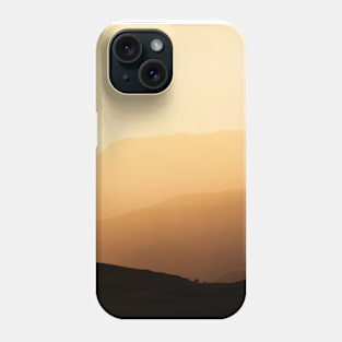 Highland mountain sunset through mist and rain - Scotland Phone Case