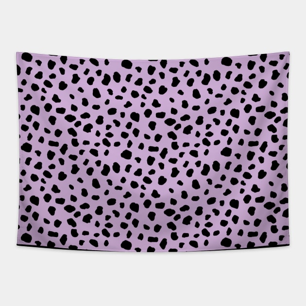 Dalmatian Animal Print Spots Black Lavender Purple Dots Tapestry by squeakyricardo