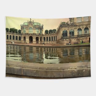 Beautiful Retro Photography from Dresden Germany sightseeing with rainbow sky Tapestry