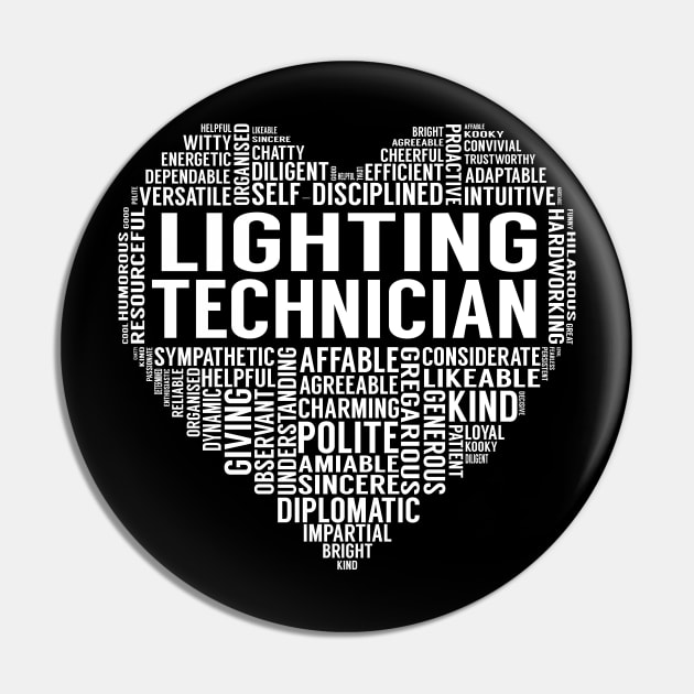 Lighting Technician Heart Pin by LotusTee