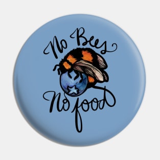 No Bees No Food Pin