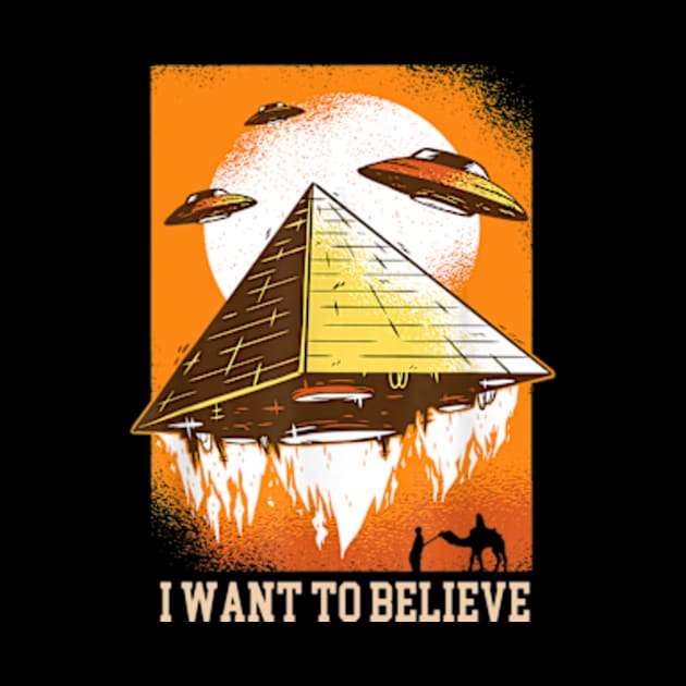 Flying UFO Pyramid I Want To Believe UFO Day by Madridek Deleosw