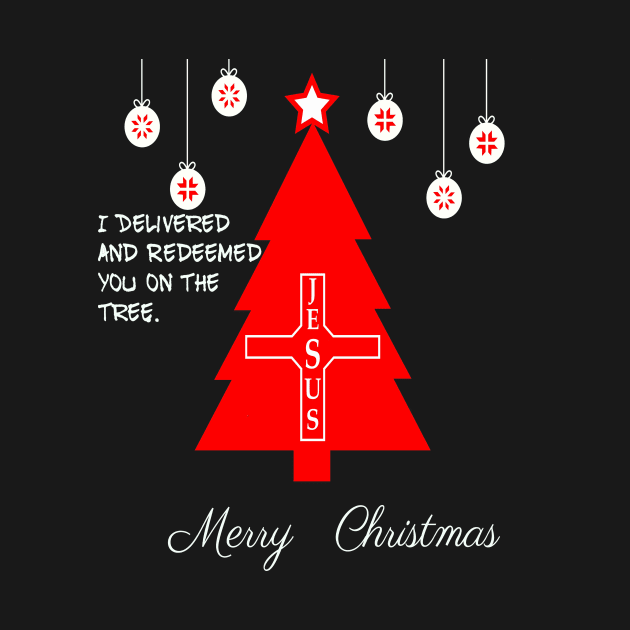 CHRISTMAS TREE JESUS T-SHIRT by phemalepheonix8