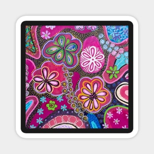 Groovy Flower Power Boho Hippie Flowers Magnet