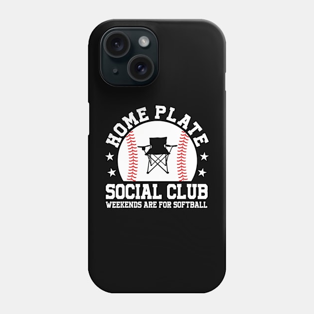 Home Plate Social Club, Midday, Softball Mom, Softball Dad, Softball Game Day, Softball Grandma, Softball Family Phone Case by SmilArt