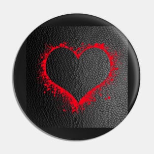 Red Heart Splatter on Black Background Graphic Designed Valentine's Day Gifts Pin
