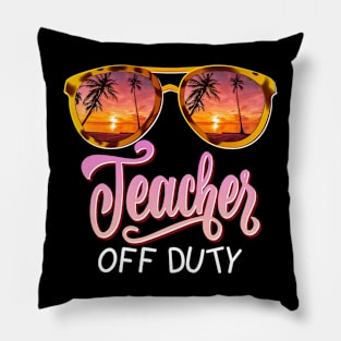 teacher off duty sunglasses beach sunset summer vintage Pillow