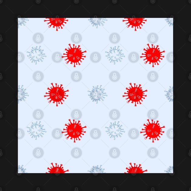 Seamless Pattern Red and Blue Virus Disease by DwiRetnoArt99