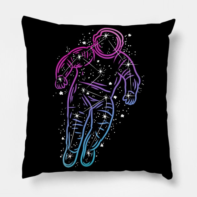 astronaut constellation Pillow by absolemstudio