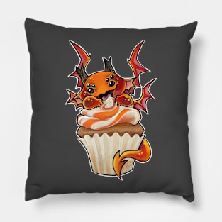 Orange cream cupcake dragon Pillow