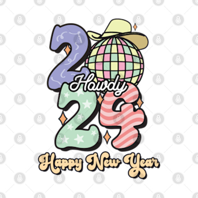 Howdy Happy New Year 2024 Groovy by Danemilin