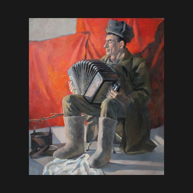 Russian Man Playing Accordion by eosofdawn