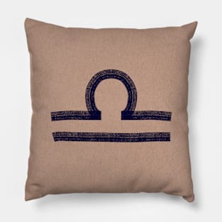 Libra on tan paper Pillow