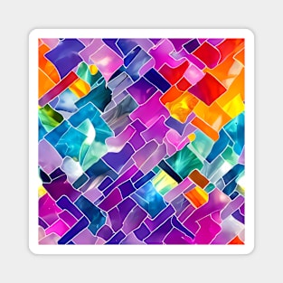 Colorful Abstract Marble Gems Patterns Magnet