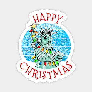 Christmas Statue Of Liberty Patriotic Xmas 2022 Magnet