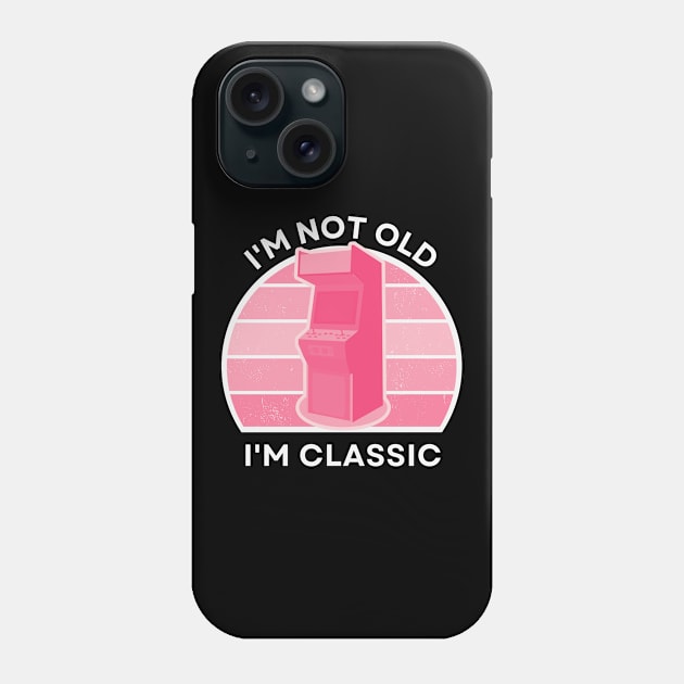 I'm not old, I'm Classic | Arcade | Retro Hardware | Vintage Sunset | Gamer girl | '80s '90s Video Gaming Phone Case by octoplatypusclothing@gmail.com