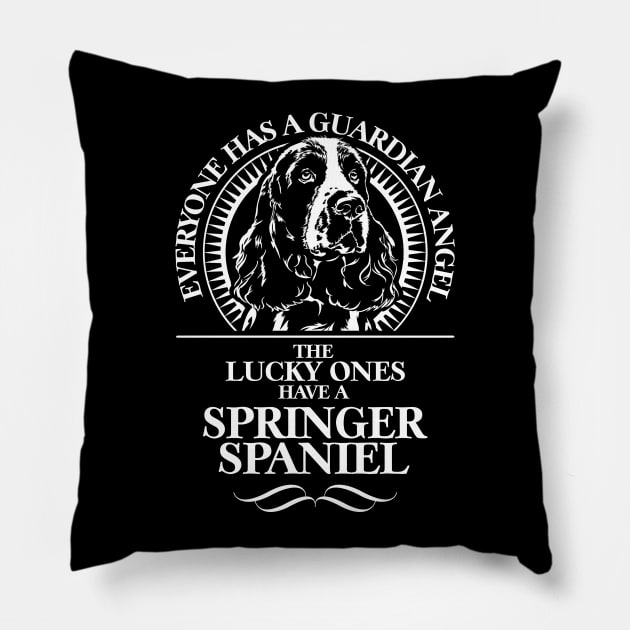 Springer Spaniel Guardian Angel dog sayings Pillow by wilsigns