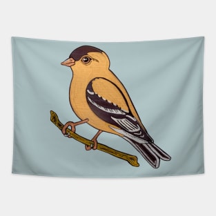 American Goldfinch Yellow Bird on Branch Tapestry