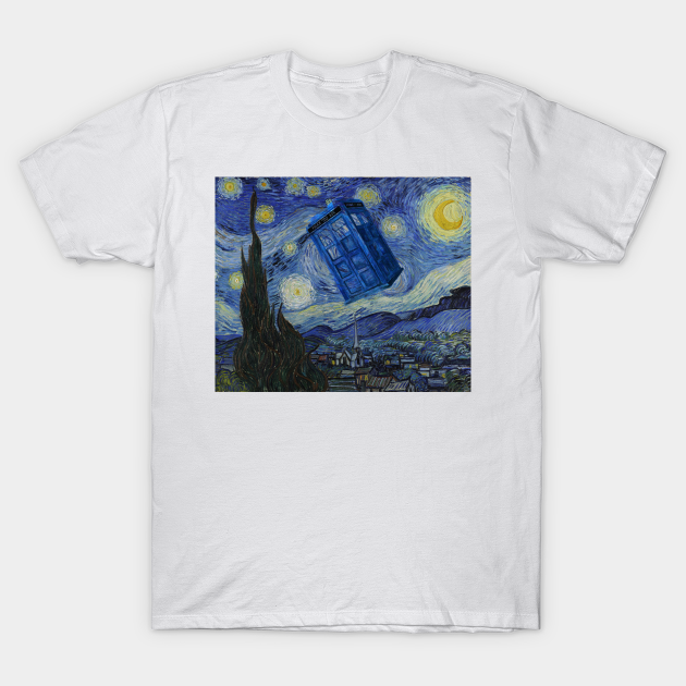 Starry Night Tardis - Tardis - T-Shirt