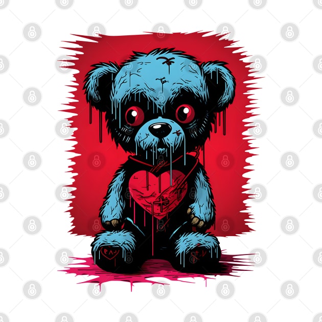 Sad Teddy Bear - Emo Style by Dazed Pig