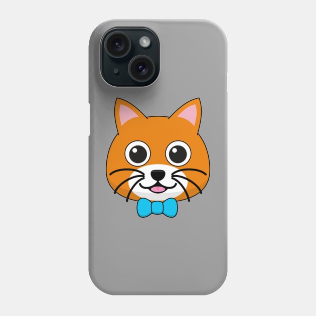 Cute Happy Ginger Cat with Papillon Phone Case by BirdAtWork