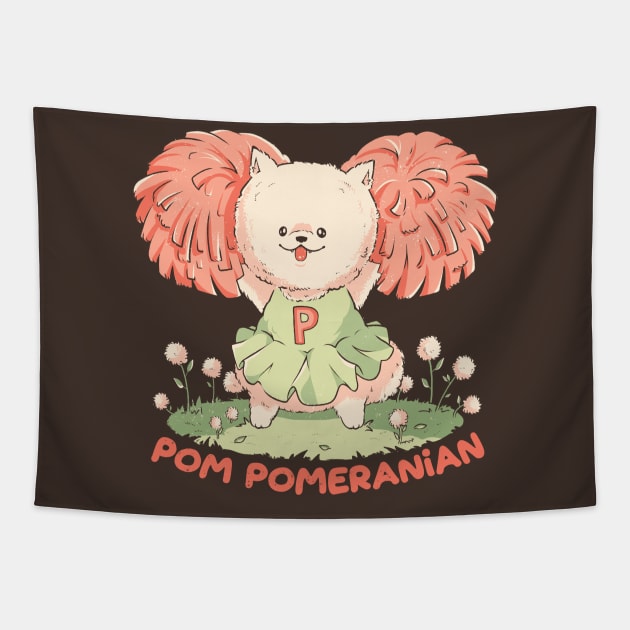 Pom Pomeranian - Cute Cheerleader Dog Gift Tapestry by eduely