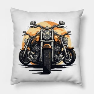 Dirt Bike Illustration Pillow