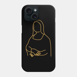 Mona Lisa Line Drawing Phone Case