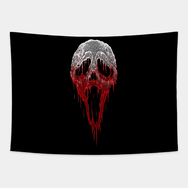 Scary Mask Tapestry by chrisraimoart