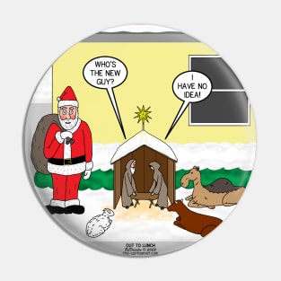 Santa and the Yard Nativity. Pin