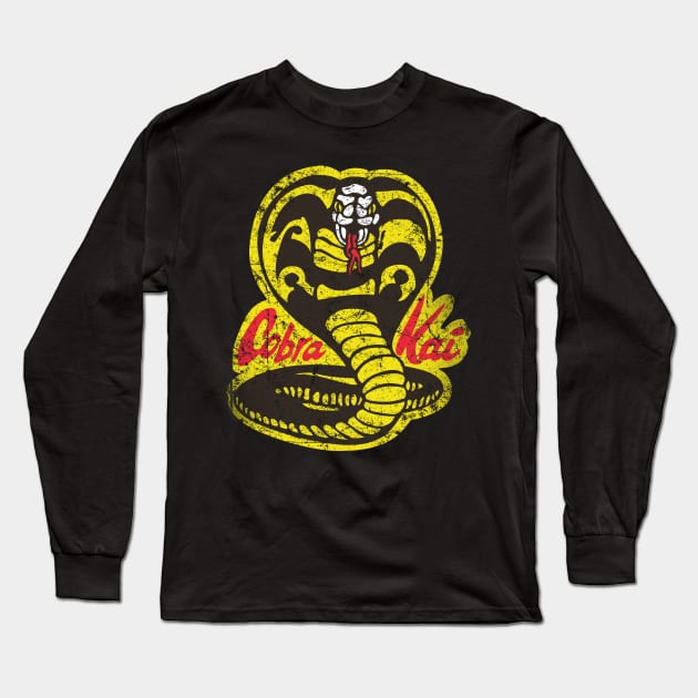 Cobra Kai Kicks Get Chicks Long Sleeve T-Shirt Navy 3X