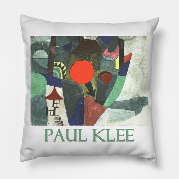 With the Setting Sun by Paul Klee Pillow by Naves