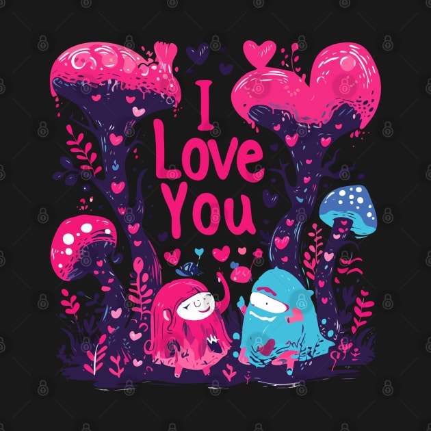 I Love You Mushroom - Love Valentine&#39;s Day Lover Couple Cute Funny by The Realm Within