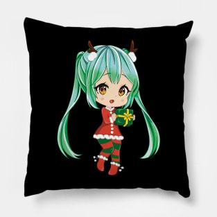 Cute Christmas Anime Girl Pillow