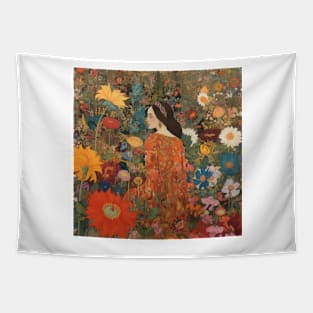 Woman surrounded by flowers 2. Tapestry