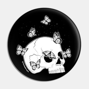 Skull and Butterflies Pin