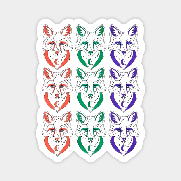 RGB Fox Design Magnet by Designed By Marty