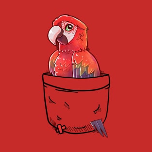 Pocket Cute Red Parrot T-Shirt