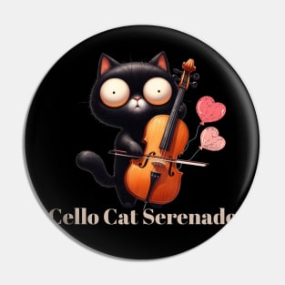 Funny Cat Playing Violin Cello Musician Music Pin
