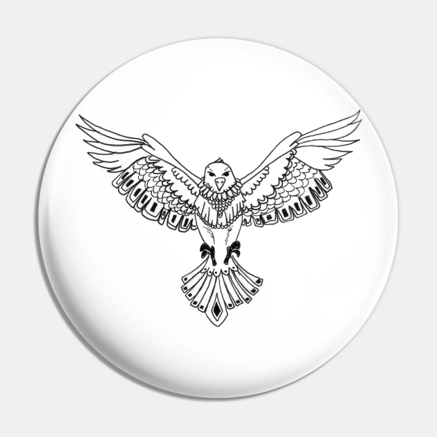 Monochrome Eagle Pin by BalumbaArt