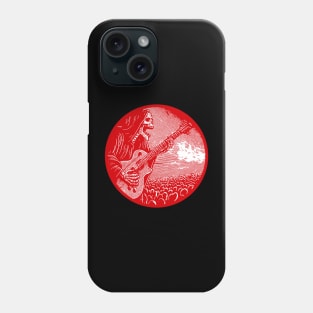 Reaper Riffs Unleash the Power of the Afterlife with our Electric Guitar-Strumming Grim Reaper Design! Red version. Dark meets Rock in this Edgy Artwork – Perfect for Those Who Crave Musical Macabre Phone Case