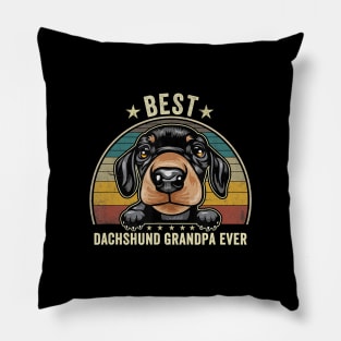 Best Dachshund Grandpa Dad T-Shirt Pillow