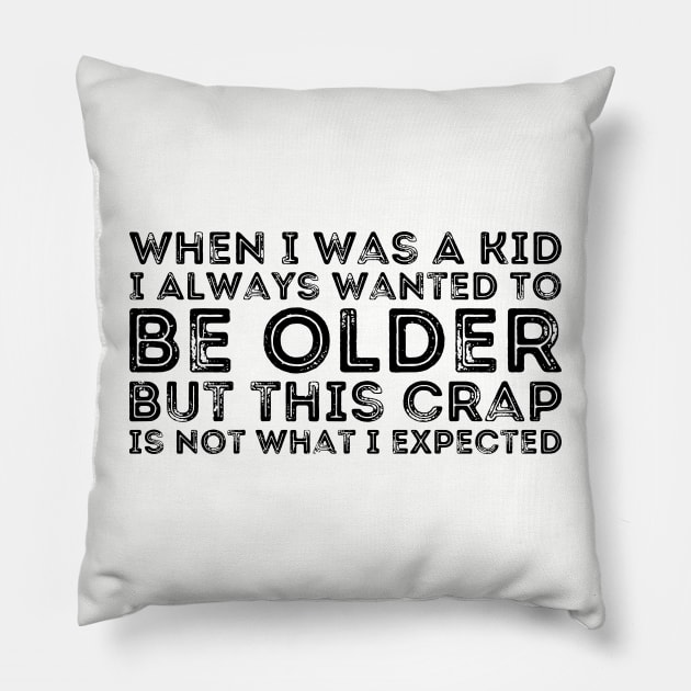 When I Was A Kid I Always Wanted To Be Older but this crap is not what i expected birthday women Pillow by Gaming champion