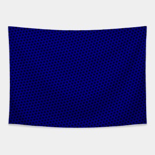 Pattern hexagon blue on black background Tapestry