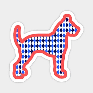 Blue Harlequin Great Dane Silhouette Magnet