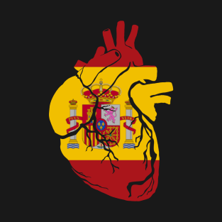 Anatomical heart design, Spanish flag T-Shirt